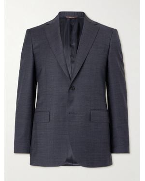 Canali Super 130S Slim-Fit Checked Wool Suit Jacket - Blue