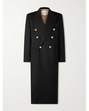 Valentino Garavani Double-Breasted Virgin Wool Coat - Black