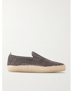 Officine Creative Bowline 001 Woven Suede Espadrilles - Grey