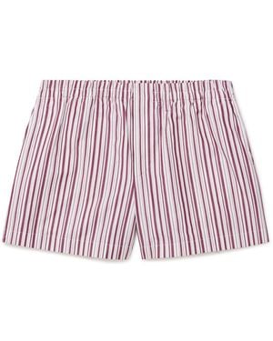 Gucci Straight-Leg Striped Cotton-Poplin Shorts - Red