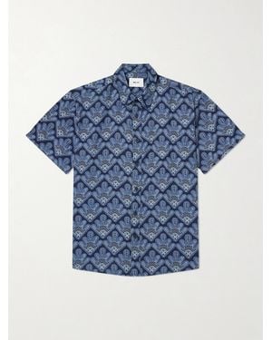 NN07 Deon Printed Woven Shirt - Blue