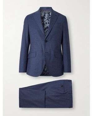 Etro Roma Pinstriped Wool Suit - Blue