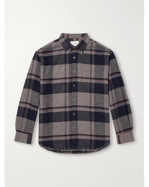 Portuguese Flannel Lumen Oversized Checked Cotton-Flannel Shirt - Grey