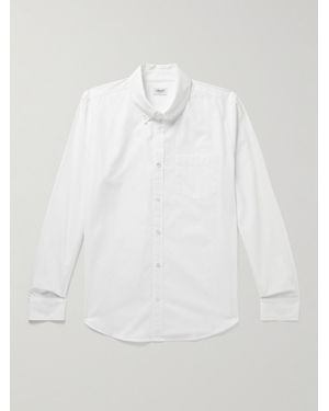 Ghiaia Button-Down Collar Cotton-Poplin Shirt - White