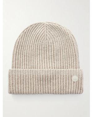 Folk Ribbed Wool-Blend Beanie - Natural