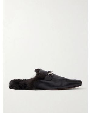 Gucci Larindo Horsebit-Embellished Leather Loafers - White