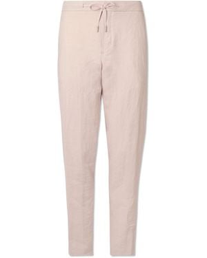 MR P. James Straight-Leg Slub Linen Drawstring Pants - Natural