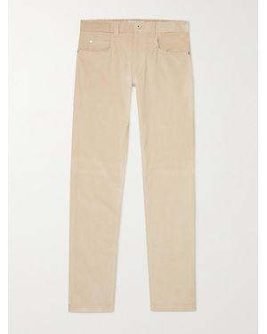 Loro Piana Slim-fit Stretch-cotton Corduroy Trousers - Natural