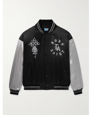 SAINT Mxxxxxx Born X Raised Printed Satin-Twill Bomber Jacket - Black