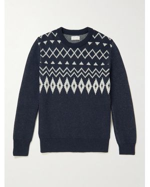 Oliver Spencer Blenheim Slim-Fit Fair Isle Wool Jumper - Blue