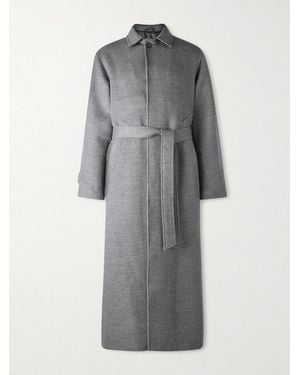 Saman Amel Belted Wool Overcoat - Grey