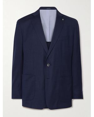 Peter Millar Excursionist Flex Unstructured Wool-Blend Blazer - Blue