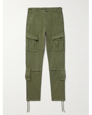 John Elliott Slim-fit Cotton-blend Twill Cargo Trousers - Green