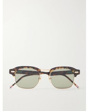 Thom Browne D-Frame Acetate And-Plated Titanium Sunglasses - Natural