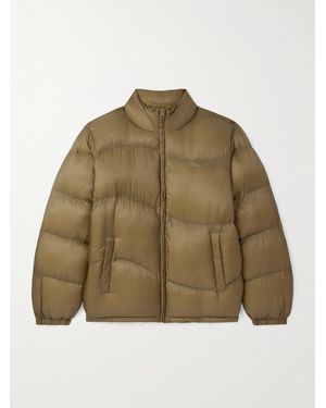 Dime Steppjacke aus wattiertem Nylon-Ripstop mit Logostickerei - Grün