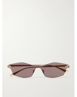 Cartier Panthère De Cartier Square-Frame-Tone Sunglasses - Metallic