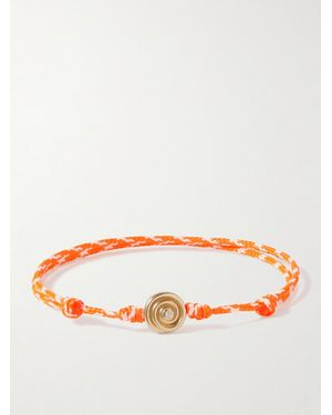 Luis Morais 14-Karat, Cord And Diamond Bracelet - Orange