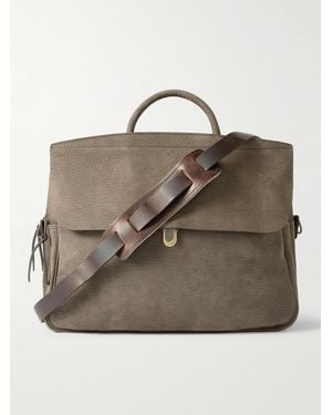 Bleu De Chauffe Zeppo Full-Grain Nubuck Briefcase - Brown