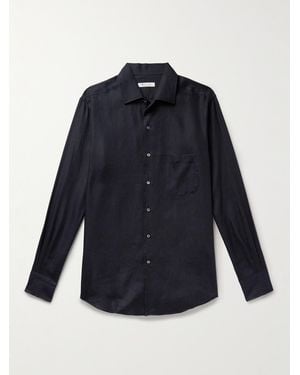 Loro Piana André Arizona Linen Shirt - Blue