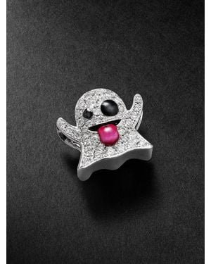 Greg Yuna Ghost 14-Karat, Diamond And Enamel Pendant - Black