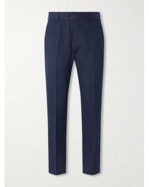 Brioni Straight-Leg Linen And Cotton-Blend Pants - Blue