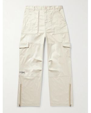 Acne Studios Pondrey Logo-Appliquéd Faux Suede Cargo Trousers - Natural