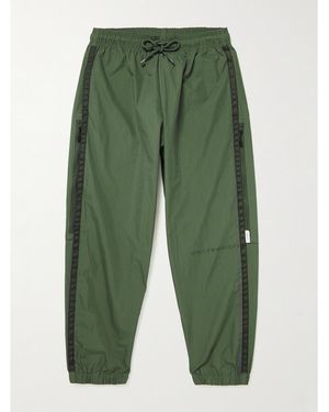 WTAPS Straight-Leg Grosgrain-Trimmed Cotton-Blend Shell Joggers - Green