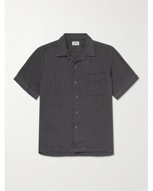 Hartford Palmito Mc Convertible-collar Linen Shirt - Black