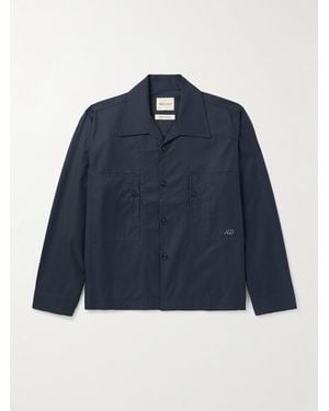Nicholas Daley Logo-Embroidered Cotton-Blend Twill Overshirt - Blue