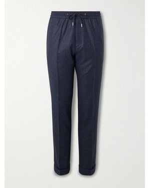 Paul Smith Tapered Wool-Blend Drawstring Suit Trousers - Blue