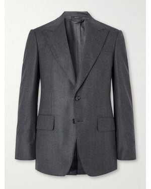 Tom Ford Shelton Wool-Herringbone Blazer - Black
