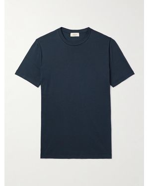 Altea Lewis Slim-fit Brushed Cotton-jersey T-shirt - Blue