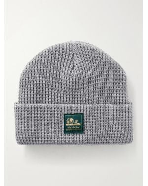 Aimé Leon Dore Logo-Appliquéd Waffle-Knit Beanie - Grey