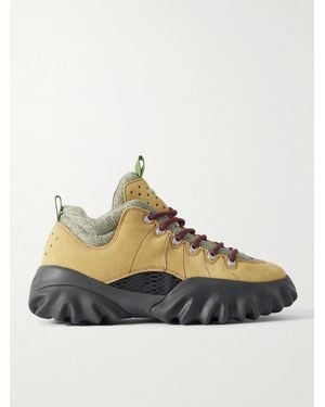 Oakley Edge Mesh And Rubber-Trimmed Distressed Suede Boots - Yellow