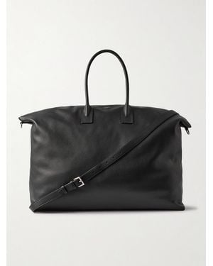 Saint Laurent Bowling Giant Weekender aus vollnarbigem Leder - Schwarz
