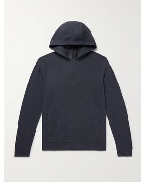 Kjus Inverness Hoodie aus Jersey aus einer Baumwollmischung mit recycelten Kaffeefasern und kurzem Reißverschluss - Blau