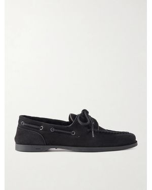John Lobb Foil Suede Boat Shoes - Schwarz