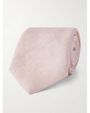 MR P. 8.5Cm Linen And Silk-Blend Tie - Pink