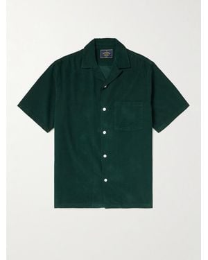 Portuguese Flannel Convertible-Collar Cotton-Corduroy Shirt - Green
