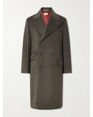 Brunello Cucinelli Virgin Wool Double-Breasted Coat - Grey