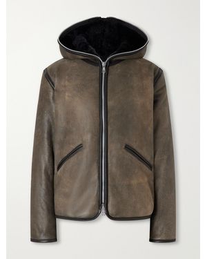 Our Legacy Full Zip Hooded Shearling Jacket - Green