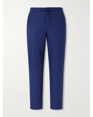 Frescobol Carioca Straight-leg Cotton Suit Trousers - Blue