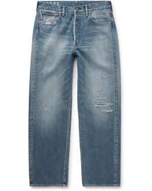 Visvim Social Sculpture 01 Straight-leg Distressed Selvedge Jeans - Blue