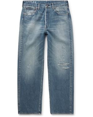 Visvim Social Sculpture 01 Straight-leg Distressed Selvedge Jeans - Blue