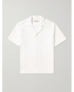 Orlebar Brown Maitan Camp-Collar Crocheted Cotton Shirt - White