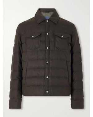 Herno Quilted Flannel Down Jacket - Black