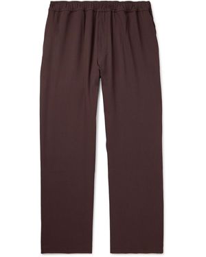 SSAM Junes Straight-Leg Wool-Blend Twill Pants - Brown