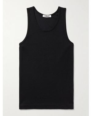 CDLP Ribbed Stretch Lyocell And Cotton-Blend Tank Top - Black