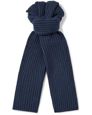 Loro Piana Ribbed Cashmere Scarf - Blue