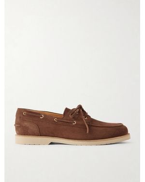 Brunello Cucinelli Suede Boat Shoes - Brown